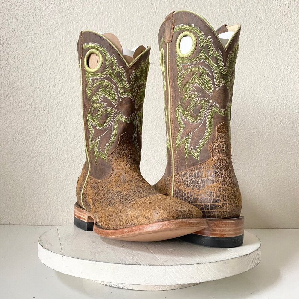 NEW Lane Cheyenne Capitan Mens Cowboy Boots 8 D Western Square Toe Brown Leather